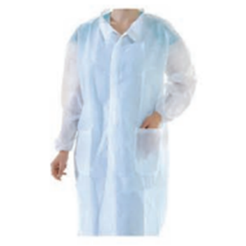 Disposable SMS fabric lab coat with shirt collar