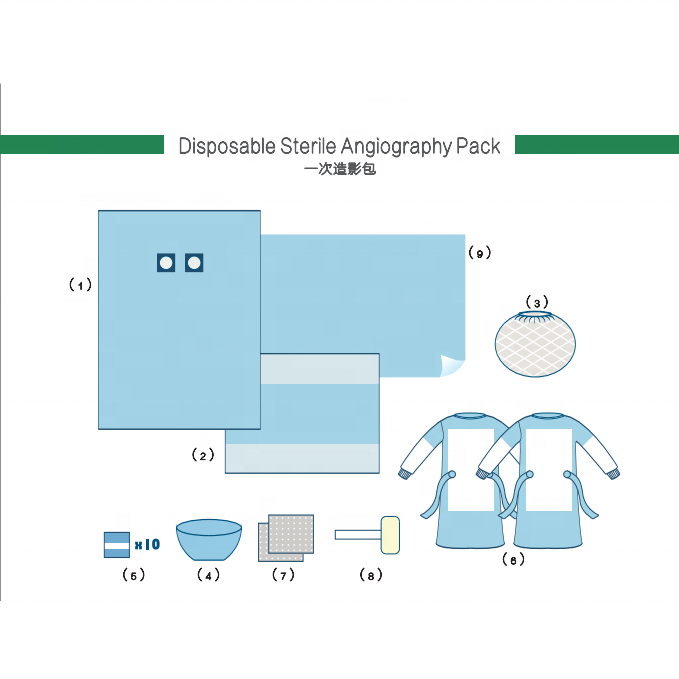 Disposable sterile surgical angiography drape pack