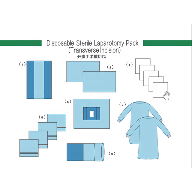 Disposable sterile surgical laparotomy drape pack/Transverse Incision